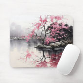 Inkt Schilderij Spring Sakura Muismat (Met muis)