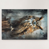 Inkt schilderij van een uil puzzel (Horizontaal)