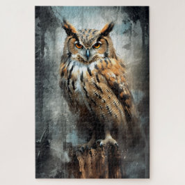 Inkt schilderij van een uil puzzel