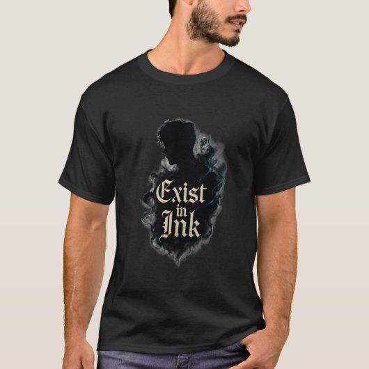 Inkt Silhouette Gotische Kunst –Donkere Esthetisch T-shirt (Voorkant)