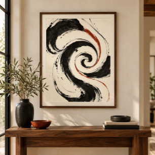 Inkt Spiraal Fugue Kunstprint Poster