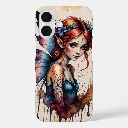 Inkt splash waterverf kleine fee meisje cover (Achterkant)