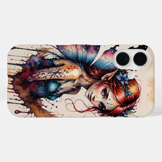 Inkt splash waterverf kleine fee meisje cover (Achterkant (horizontaal))