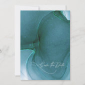 Inkt Stroom Wedding sparen de Datum Blauwgroen ID7 Save The Date (Voorkant)