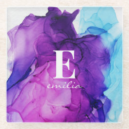 Inkt stropdas-kleurstofroze moderne chic douane Mo Glazen Onderzetter