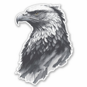 Inkt tekening Eagle hoofd Sticker