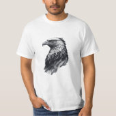Inkt tekening Eagle hoofd T-shirt (Voorkant)