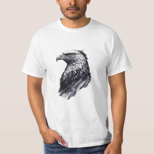 Inkt tekening Eagle hoofd T-shirt (Voorkant)