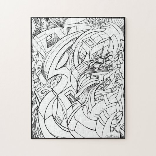 Inkt tekenpuzzel legpuzzel (Verticaal)