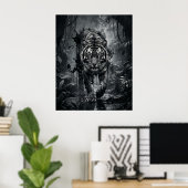 Inkt Tijger Jungle Storm Poster (Thuiskantoor)