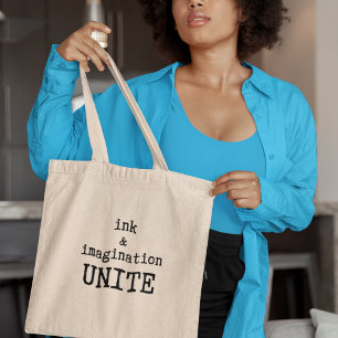 Inkt & Verbeelding Verenigt Boekliefhebbers Schrij Tote Bag