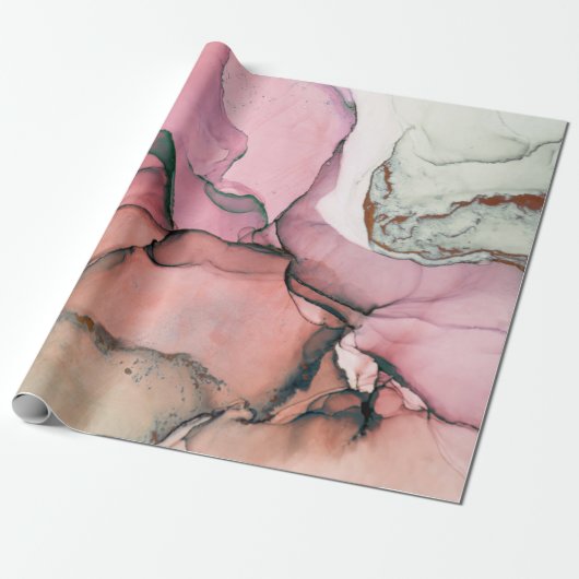 Inkt, verf, abstract. Sluiting van het schilderij Cadeaupapier (Uitgerold)