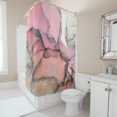 Inkt, verf, abstract. Sluiting van het schilderij  Douchegordijn (In situ)