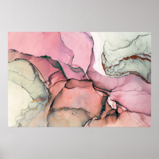 Inkt, verf, abstract. Sluiting van het schilderij Poster (Voorkant)
