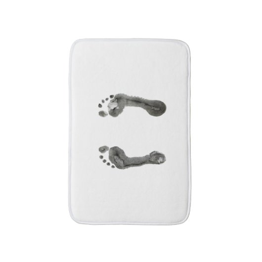 Inkt voetafdrukken (wit) badmat (Voorkant Verticaal)