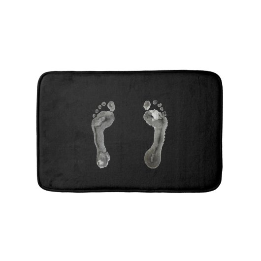 Inkt voetafdrukken (zwart) badmat (Voorkant)