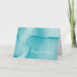 Inkt voor hedendaagse blauwe Waterverf gevouwen Kaart