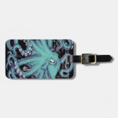 Inkt voor octopus Blauwgroen  kaart Bagagelabel (Voorkant horizontaal)