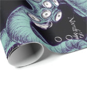 Inkt voor octopus Blauwgroen kaart Cadeaupapier (Rol Hoek)