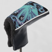 Inkt voor octopus Blauwgroen  kaart Golfheadcover (3/4 voorkant)