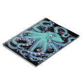 Inkt voor octopus Blauwgroen  kaart Notitieboek (Linkerzijde)