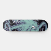 Inkt voor octopus Blauwgroen  kaart Persoonlijk Skateboard (Horizontaal)