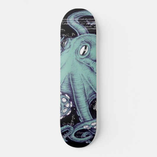 Inkt voor octopus Blauwgroen kaart Persoonlijk Skateboard (Voorkant)