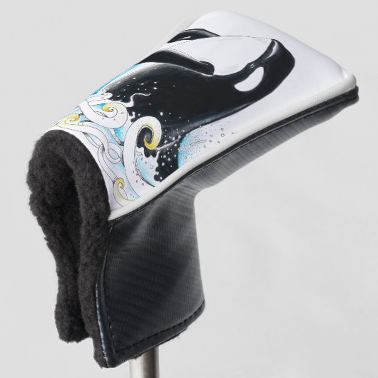 Inkt voor orca-walvis golfheadcover (3/4 voorkant)