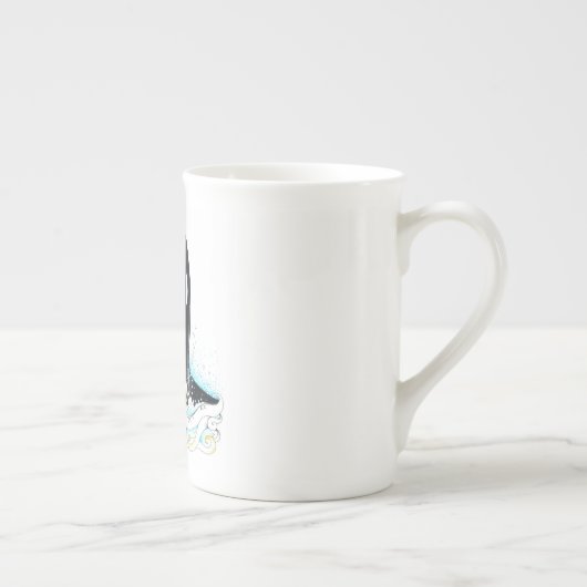 Inkt voor orca-walvis porselein kop (Rechts)