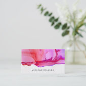 Inkt Waterverf Pink Creative Director Visitekaartje (Staand voorkant)