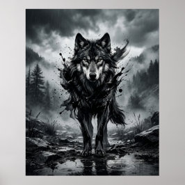 Inkt Wolf Moesson Poster