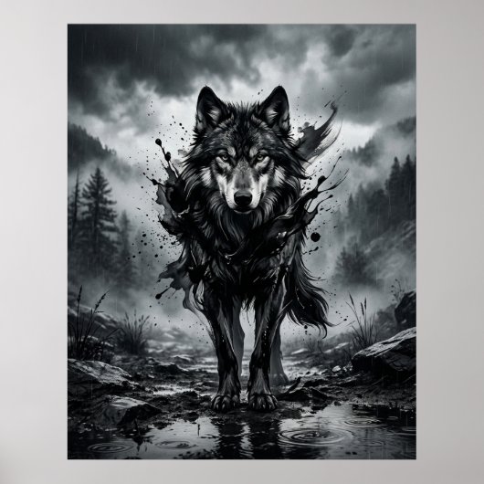 Inkt Wolf Moesson Poster (Voorkant)