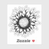 Inkt Zonnebloem Sticker (Vel)