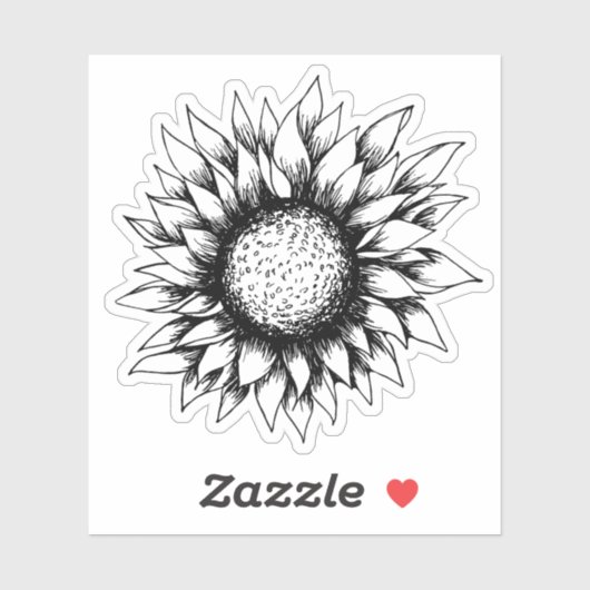 Inkt Zonnebloem Sticker (Vel)