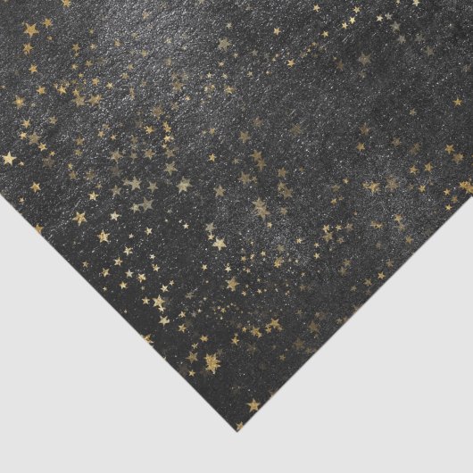 Inkt zwarte nachtelijke gouden startvaartuigen tissuepapier (Detail)