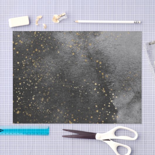 Inkt zwarte nachtelijke gouden startvaartuigen tissuepapier (Craft)