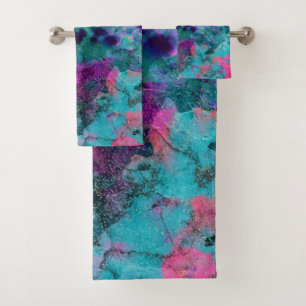 Inktachtige Aquarel Abstract Kosmisch Kleur Schild Bad Handdoek
