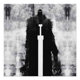 Inktalige fantasie V02 Een ridder uit de hel Perfect Poster