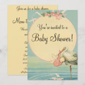  inktbankwand, Baby shower uitnodiging (Voorkant / Achterkant)