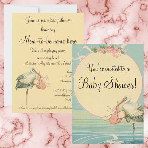 inktbankwand, Baby shower uitnodiging