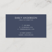 INKTBLAUWE NAVY BRUSH STROKE VLEK CIRKEL MARK LOGO VISITEKAARTJE (Achterkant)