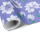 Inktbloemen op lavendel cadeaupapier (Rol Hoek)