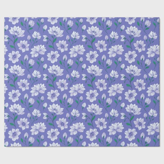 Inktbloemen op lavendel cadeaupapier (Zoom)
