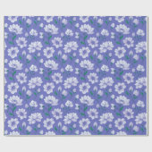 Inktbloemen op lavendel cadeaupapier (Vlak)