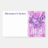Inktbloemen paarse en roze post-it® notes (Voorkant)