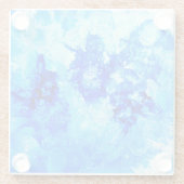 Inktdruppels blauw abstract kunst onderzetter (Achterkant)