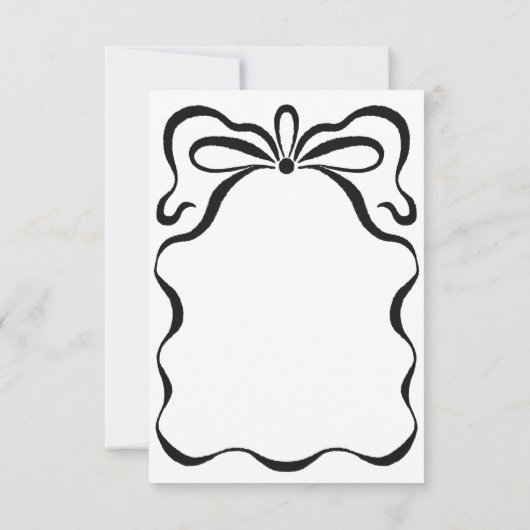 Inkte linten en boog QR-code RSVP Kaartje (Achterkant)