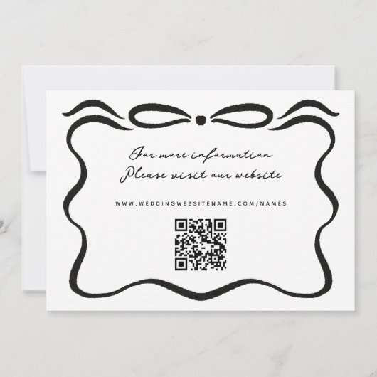 Inkte linten en strik save the date (Achterkant)