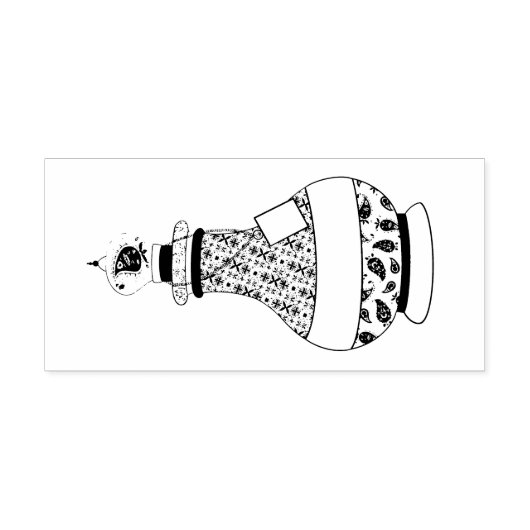 inktflessenstaal rubberstempel (Afrduk)