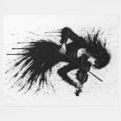 Inktgeboren violist in de storm van geluid fleece deken (Voorkant (Horizontaal))